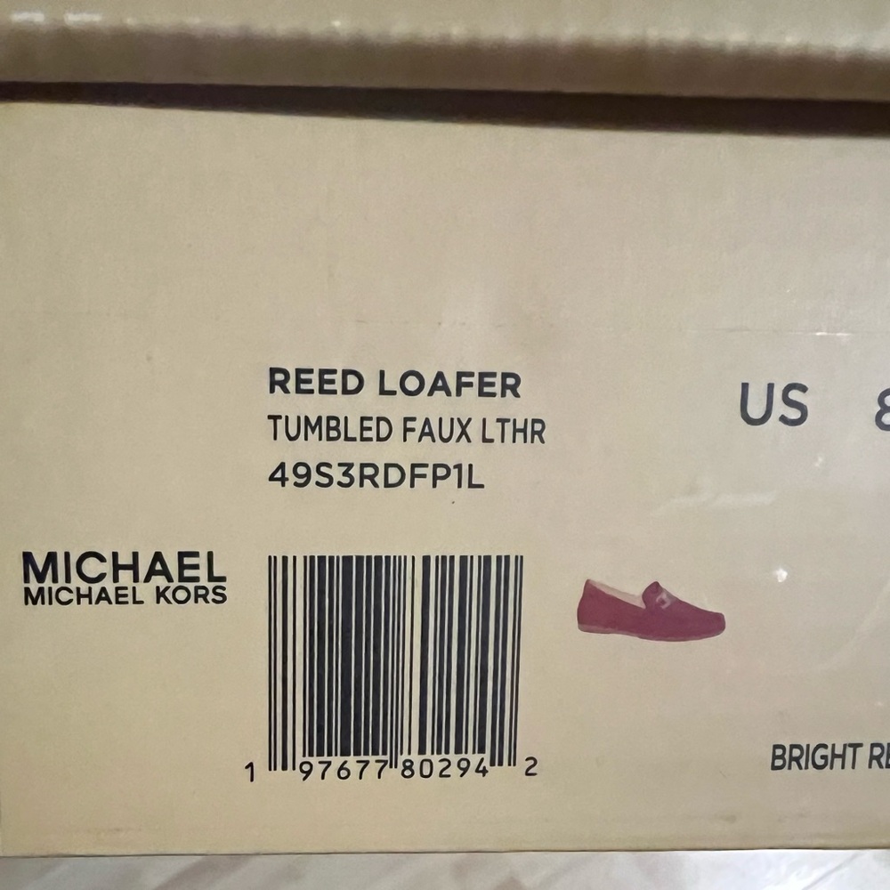 Michael Kors Reed Tumbled Faux Leather Loafer Moc Moccasin red Sz 8 like new - Picture 6 of 6